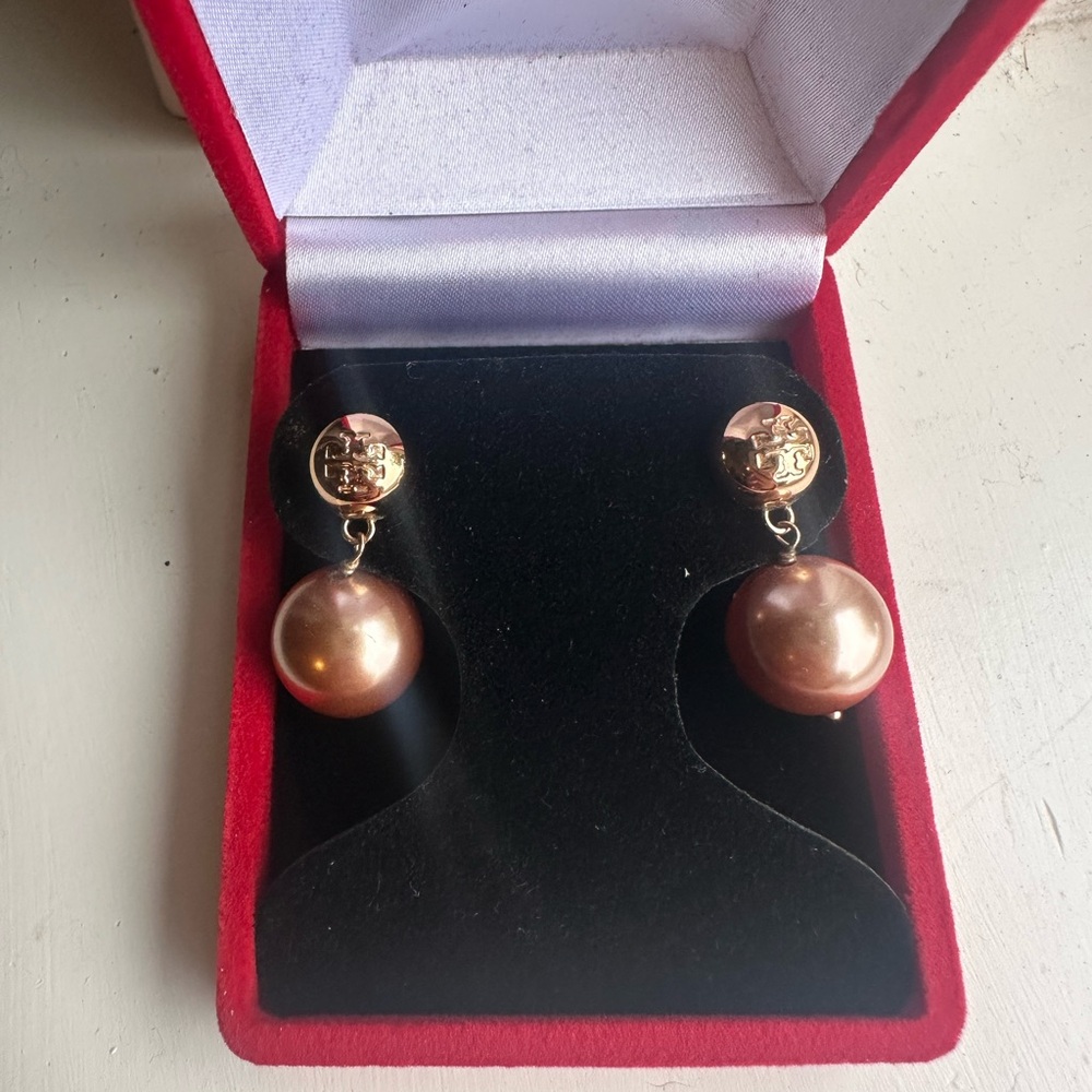Tory Burch Rose Gold Drop Earrings